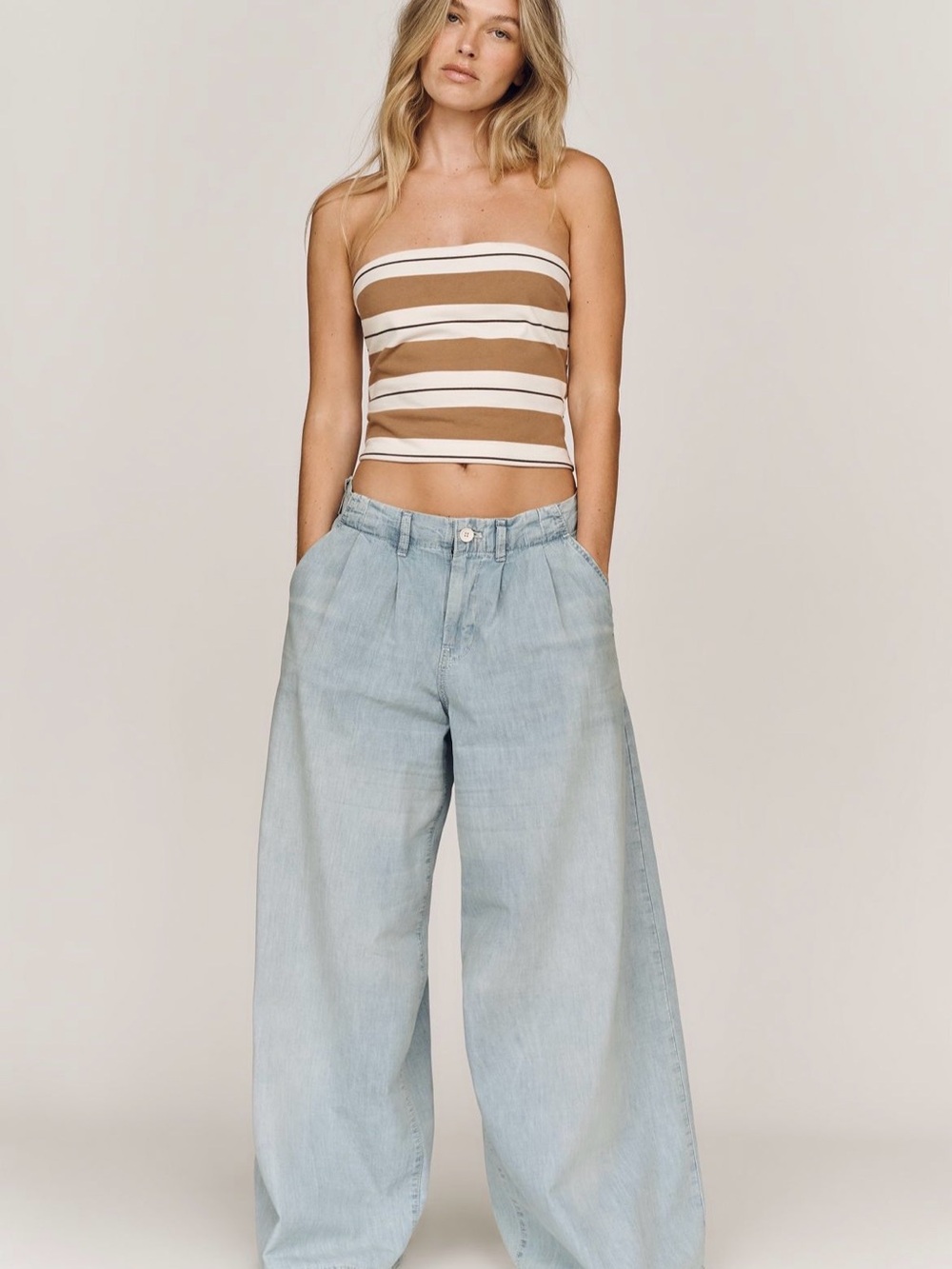 Pilcro high-rise Wide Leg Light Blue Jeans from Anthropologie